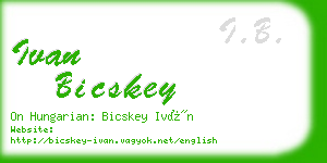 ivan bicskey business card